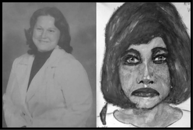 A photo and police sketch of Lee Ann Helms.