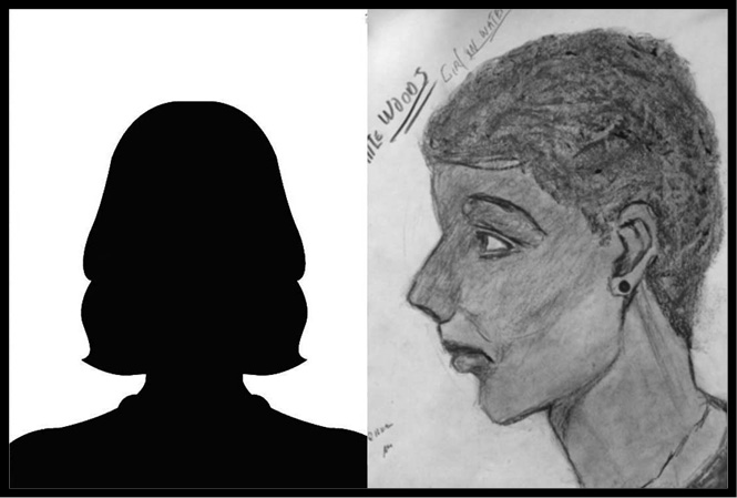 A police sketch of an unnamed Black female.