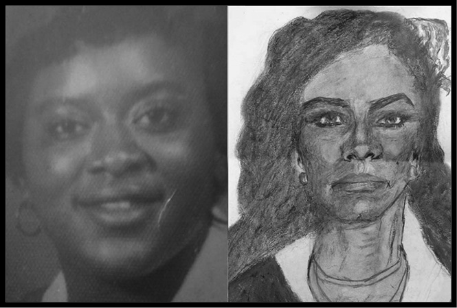 A photo and police sketch of Frances Campbell