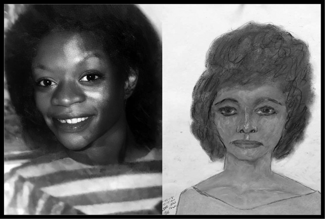 A photo and police sketch of Zena Marie Jones.