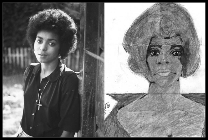 A photo and police sketch of Alice Denise Duvall.