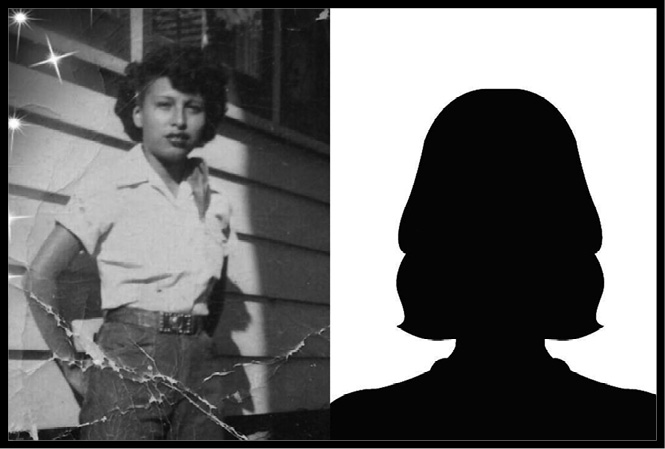 A photo and police sketch of Agatha White Buffalo.