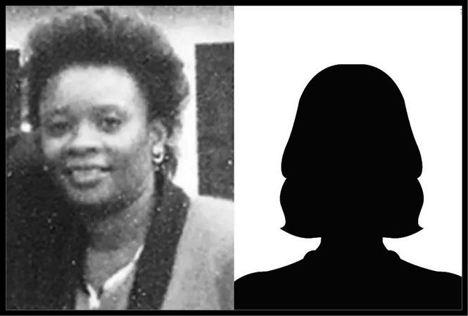 A photo of Nancy Carol Stevens and a female avatar. 