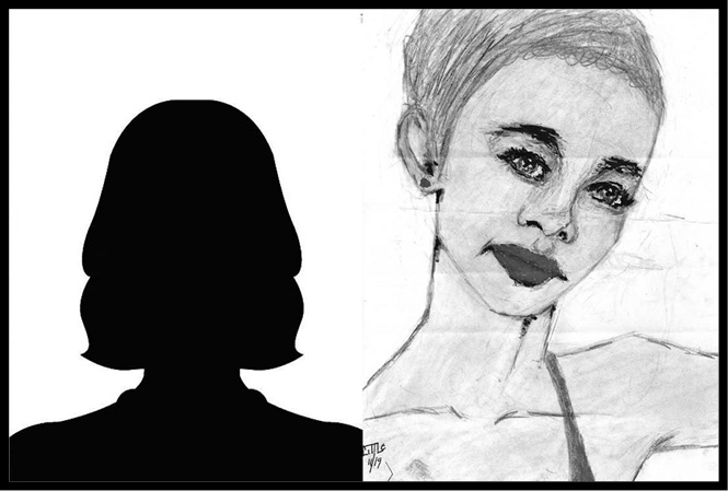 A police sketch of an unnamed white female.