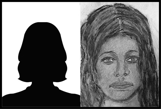 A police sketch of an unnamed white female.