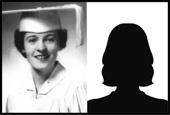 A photo of Mary Prosley and a female avatar. 